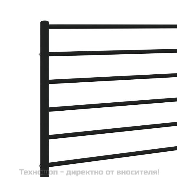 Метална резервна табла за легло, черна, 160 см