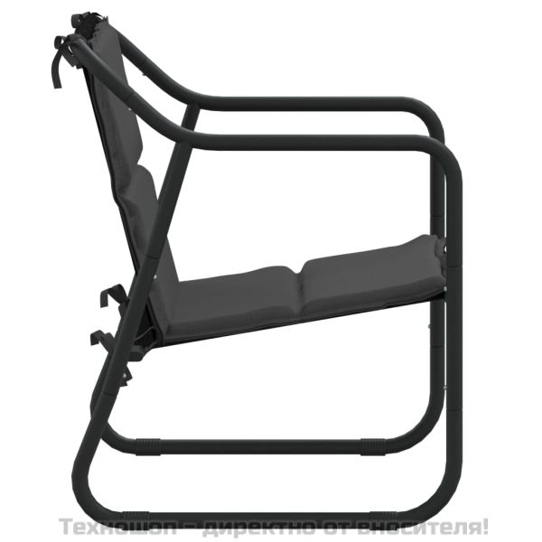 Градински комплект от 3 части с възглавници антрацит стомана