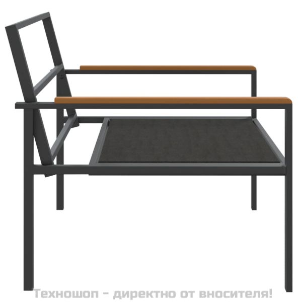 Градински комплект от 3 части с възглавници антрацит стомана