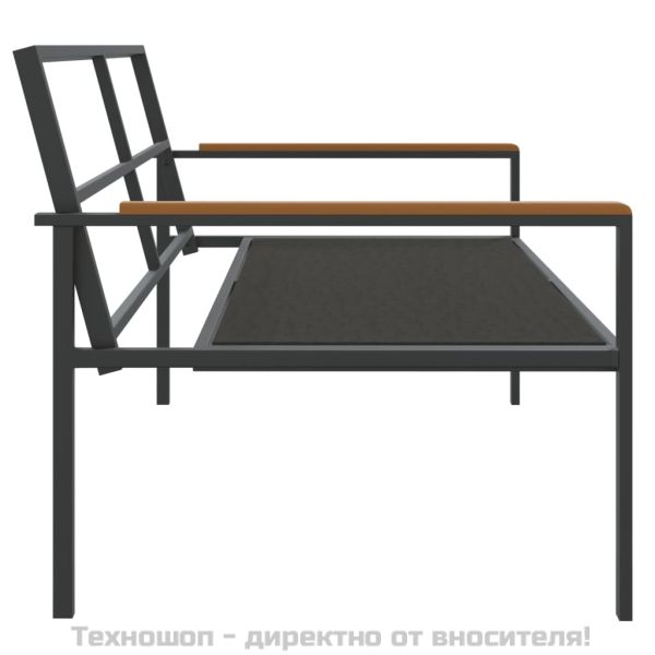 Градински комплект от 3 части с възглавници антрацит стомана