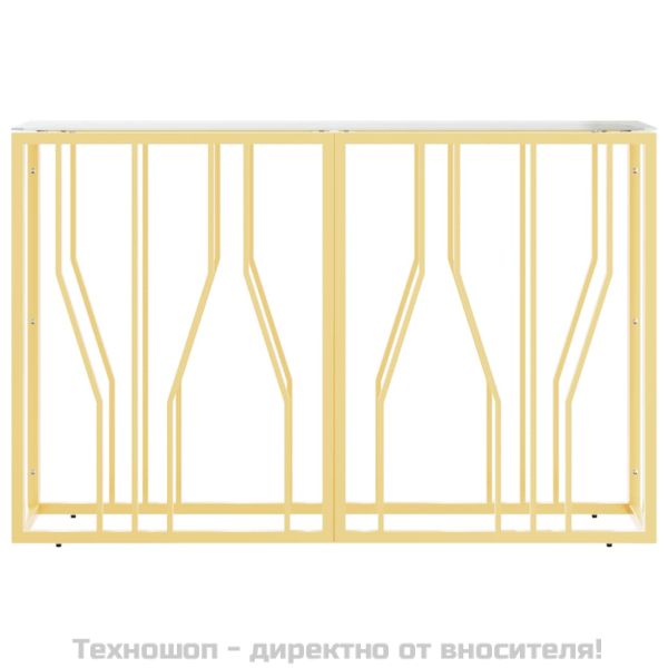 Конзолна маса 110x30x70 cм неръждаема стомана и стъкло