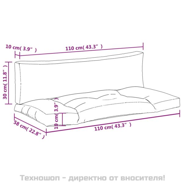 Палетни възглавници, 2 бр, тюркоаз, плат Оксфорд