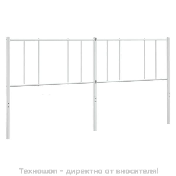 Метална резервна табла за легло, бяла, 180 см