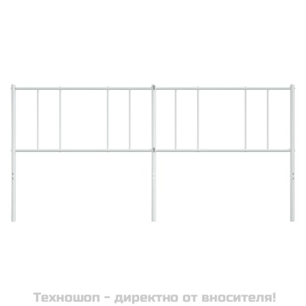Метална резервна табла за легло, бяла, 180 см