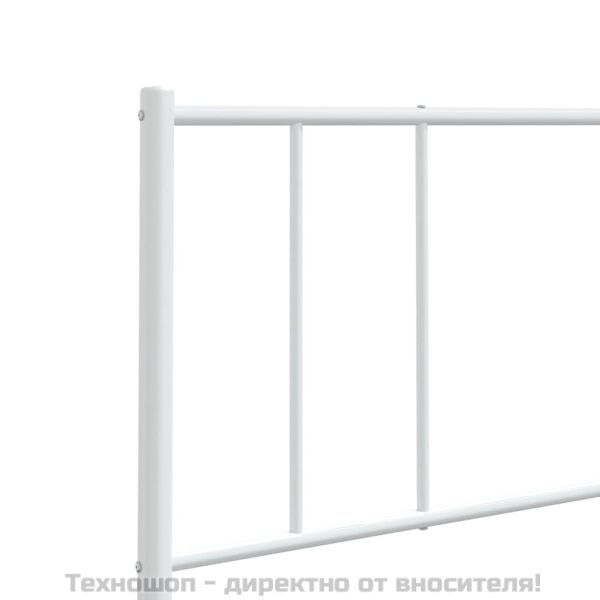 Метална резервна табла за легло, бяла, 180 см