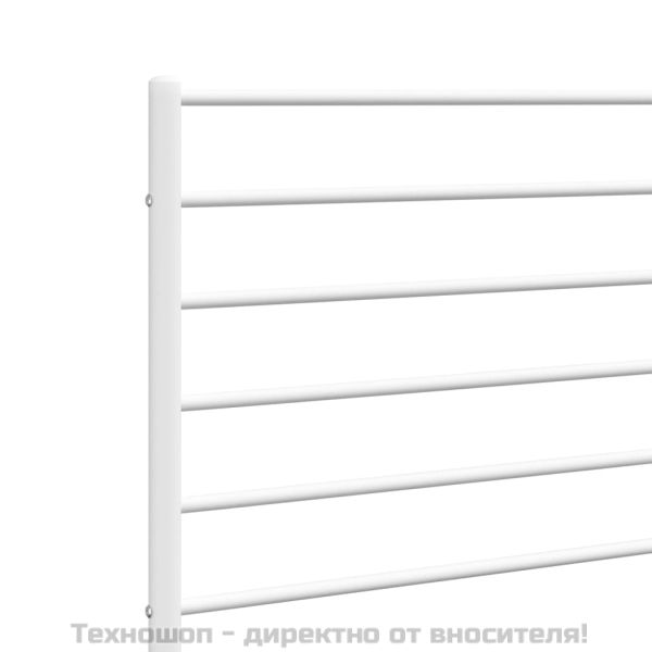 Метална резервна табла за легло, бяла, 180 см