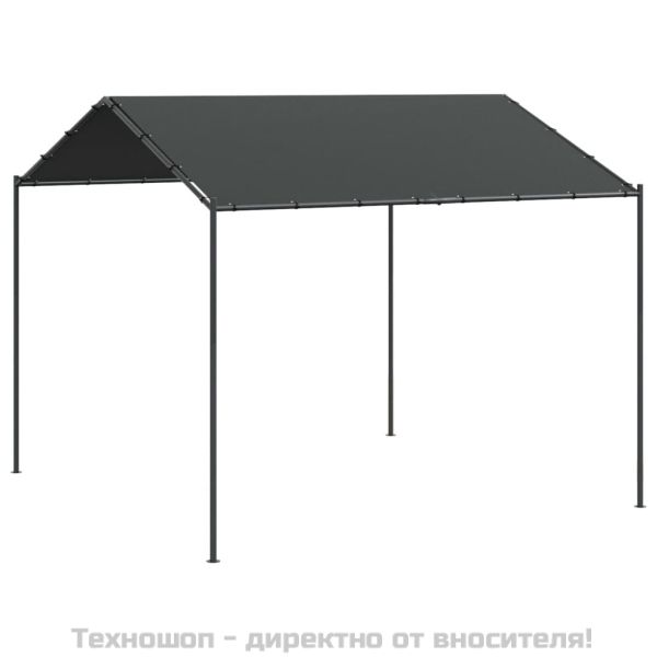 Навес беседка антрацит 3x3 м стомана и текстил