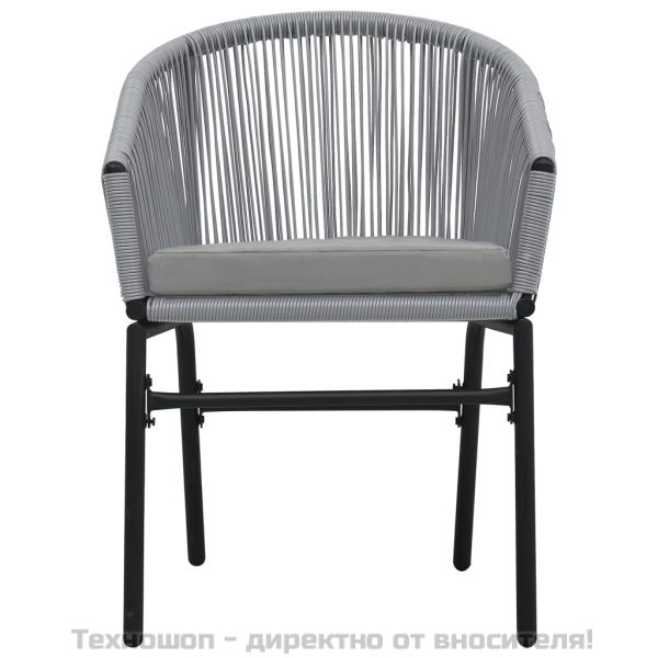 Градински столове, 2 бр, антрацит, PE ратан