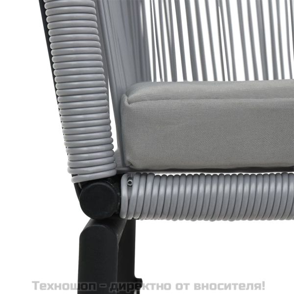 Градински столове, 2 бр, антрацит, PE ратан