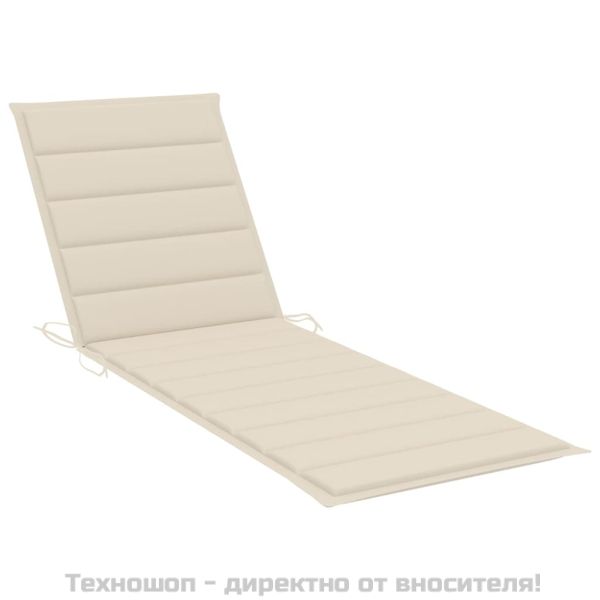 Двоен шезлонг с кремави шалтета, импрегнирано борово дърво