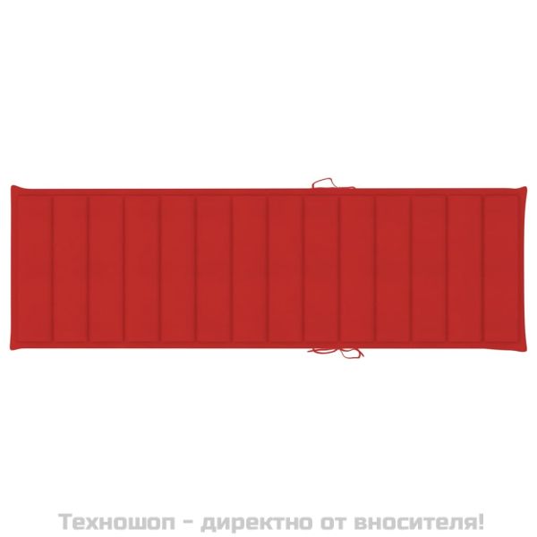 Двоен шезлонг с червени шалтета, импрегнирано борово дърво