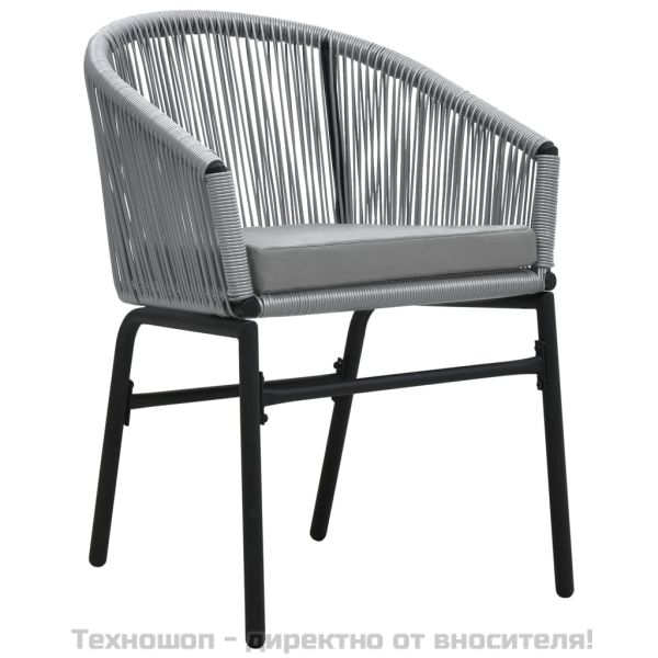 Градински трапезен комплект, 7 части, сив