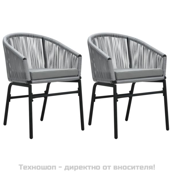 Градински трапезен комплект, 3 части, сив