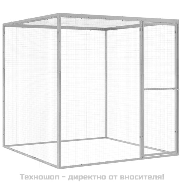 Клетка за котки 1,5x1,5x1,5 м поцинкована стомана