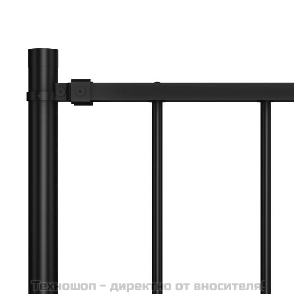 Ограден панел Woerden със стълбове, стомана, 1,7x0,75 м, черен