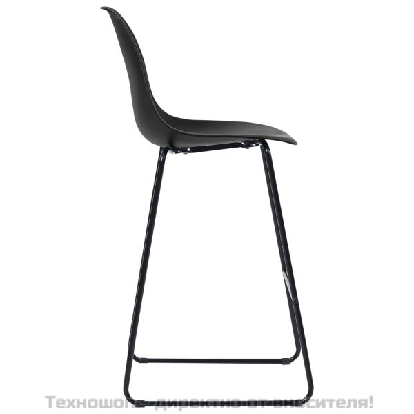 Бар столове, 6 бр, черни, пластмаса