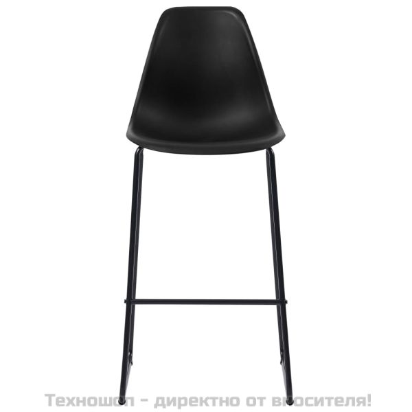 Бар столове, 4 бр, черни, пластмаса