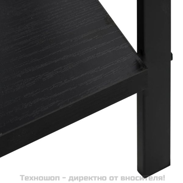 Библиотека с 4 рафта, черна, 60x27,6x124,5 см, инженерно дърво