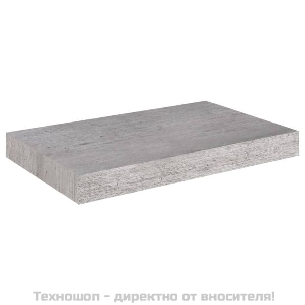 Окачени стенни рафтове, 2 бр, бетонно сиви, 40x23x3,8 см, МДФ