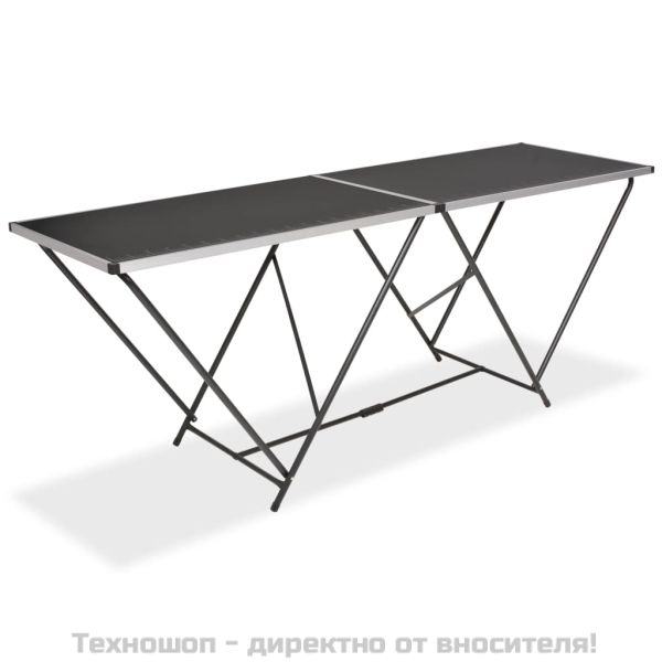Сгъваема маса за лепене на тапети, МДФ и алуминий, 200x60x78 см