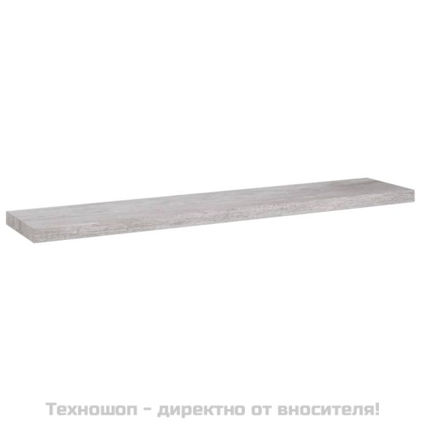 Окачен стенен рафт, бетонно сив, 120x23,5x3,8 см, МДФ