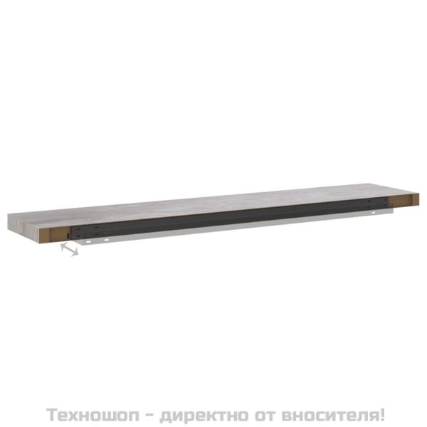 Окачен стенен рафт, бетонно сив, 120x23,5x3,8 см, МДФ