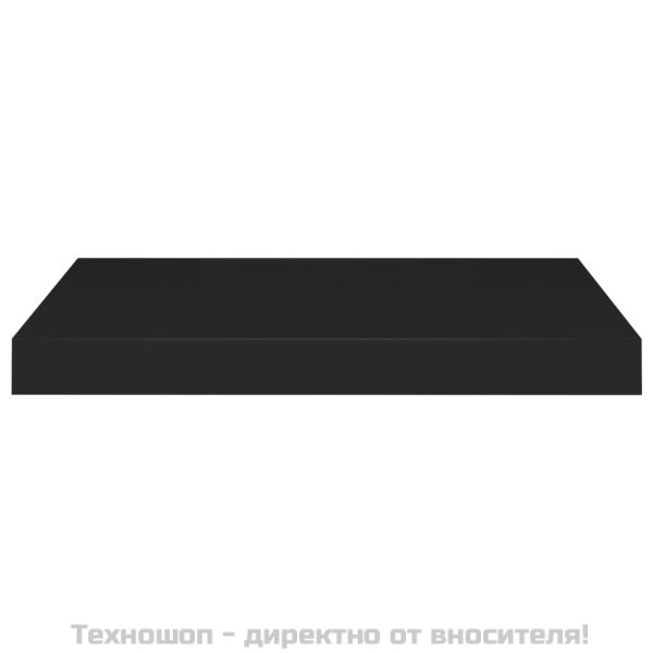 Окачен стенен рафт, черен, 50x23x3,8 см, МДФ