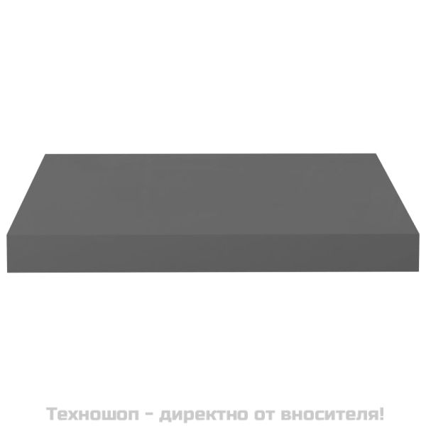 Окачен стенен рафт, сив гланц, 40x23x3,8 см, МДФ