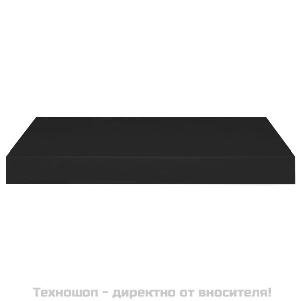 Окачени стенни рафтове, 4 бр, черни, 40x23x3,8 см, МДФ