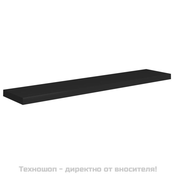 Окачени стенни рафтове, 4 бр, черни, 120x23,5x3,8 см, МДФ