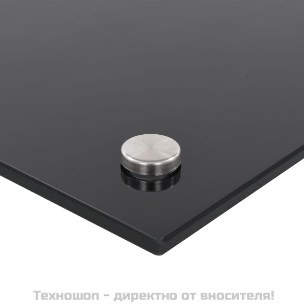 Кухненски гръб, черен, 90x40 см, закалено стъкло