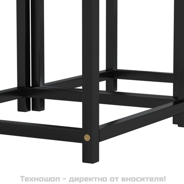 Маси за чай, 2 бр, МДФ, черно и жълто