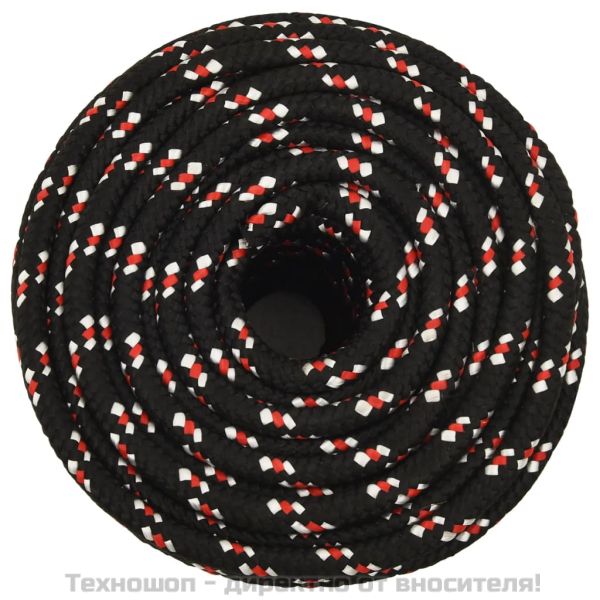 Въже за лодка черно 16 мм 100 м полипропилен