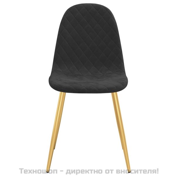 Трапезни столове, 2 бр, черни, кадифе