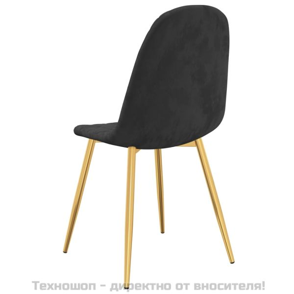Трапезни столове, 2 бр, черни, кадифе