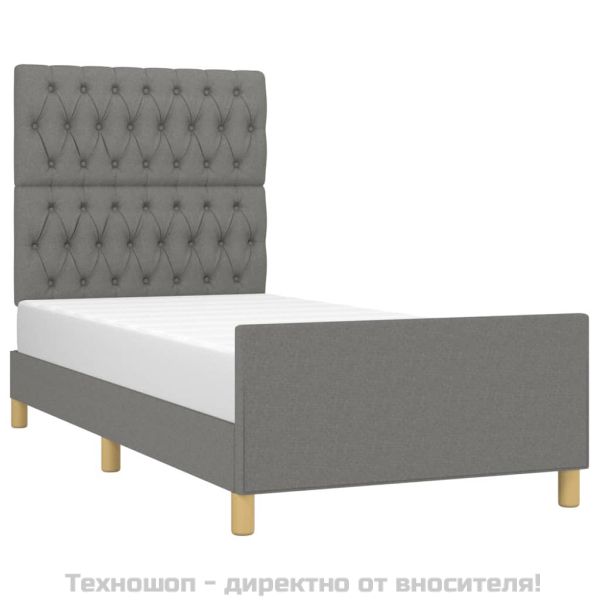 Рамка за легло без матрак, тъмносива, 100x200 см, плат