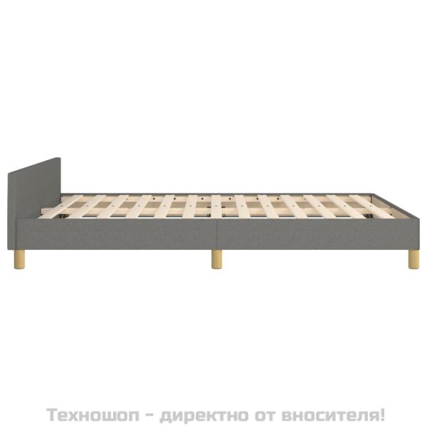 Рамка за легло без матрак, тъмносива, 140x200 см, плат