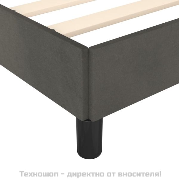 Рамка за легло без матрак, тъмносива, 100x200 см, кадифе