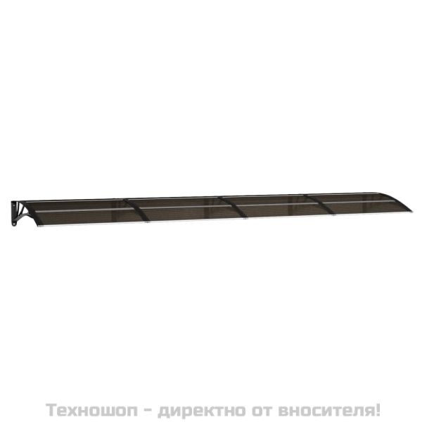 Навес за врата, черен, 400x75 см, поликарбонат