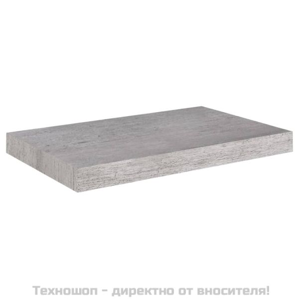 Окачени стенни рафтове, 4 бр, бетонно сиви, 50x23x3,8 см, МДФ