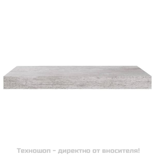 Окачени стенни рафтове, 4 бр, бетонно сиви, 50x23x3,8 см, МДФ