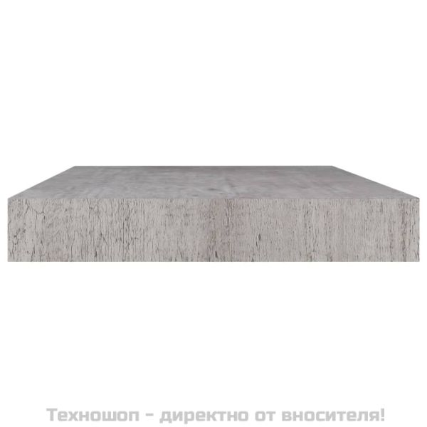 Окачени стенни рафтове, 4 бр, бетонно сиви, 50x23x3,8 см, МДФ