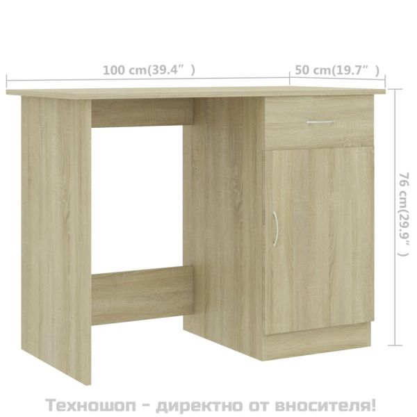 Бюро, дъб сонома, 100x50x76 см, инженерно дърво