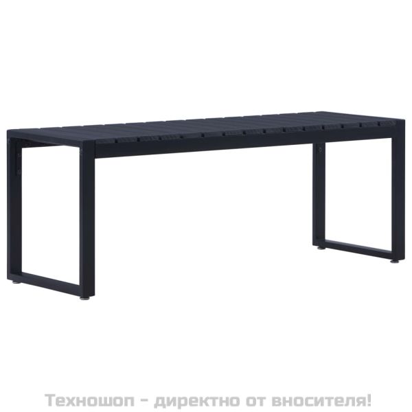 Градинска пейка, 120,5 см, PS дъска, черна