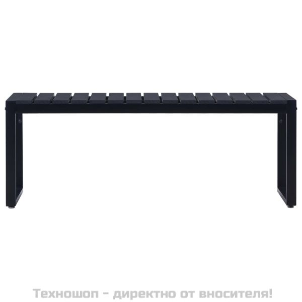 Градинска пейка, 120,5 см, PS дъска, черна