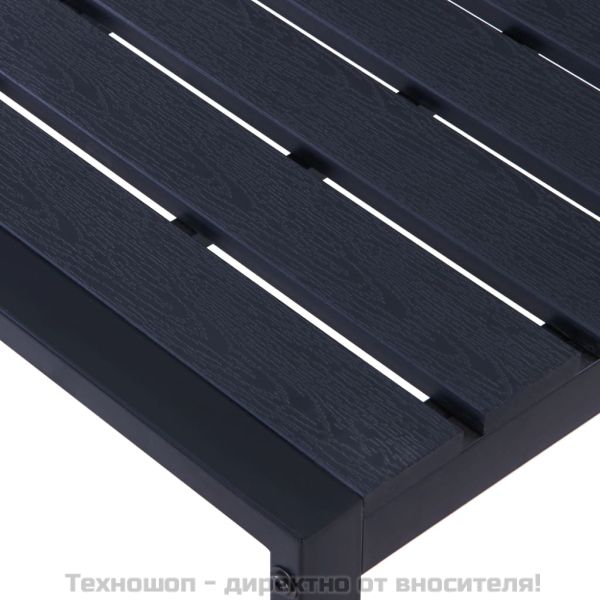 Градинска пейка, 120,5 см, PS дъска, черна
