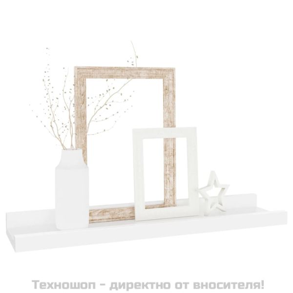 Стенни рафтове, 4 бр, бели, 40x9x3 см