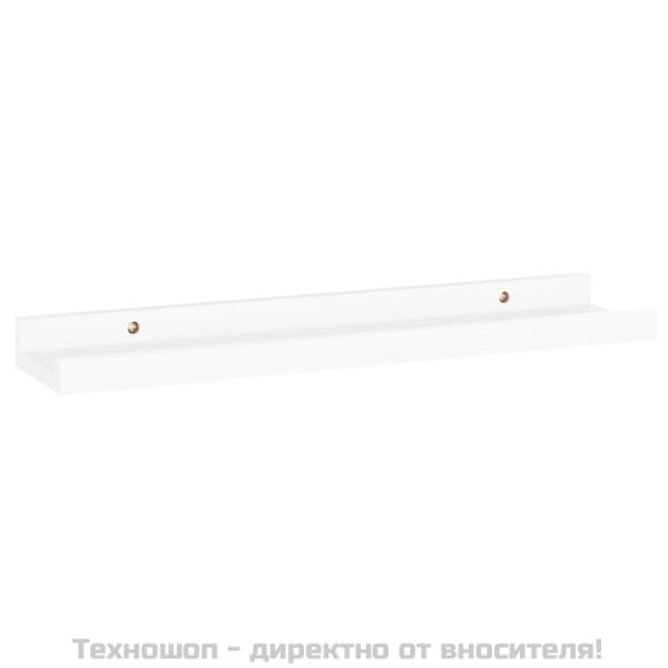 Стенни рафтове, 4 бр, бели, 40x9x3 см