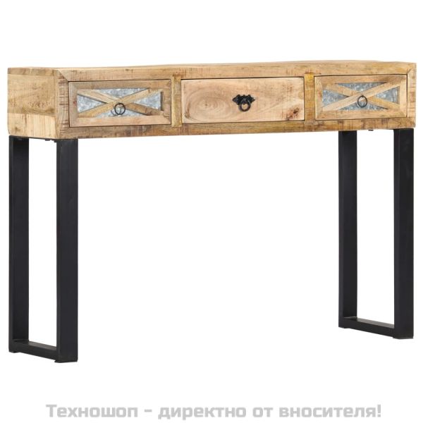 Конзолна маса, 110x30x76 см, мангово дърво масив