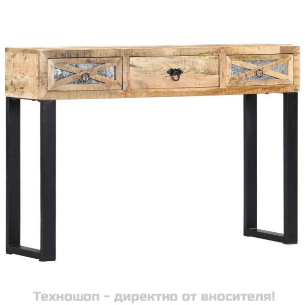 Конзолна маса, 110x30x76 см, мангово дърво масив